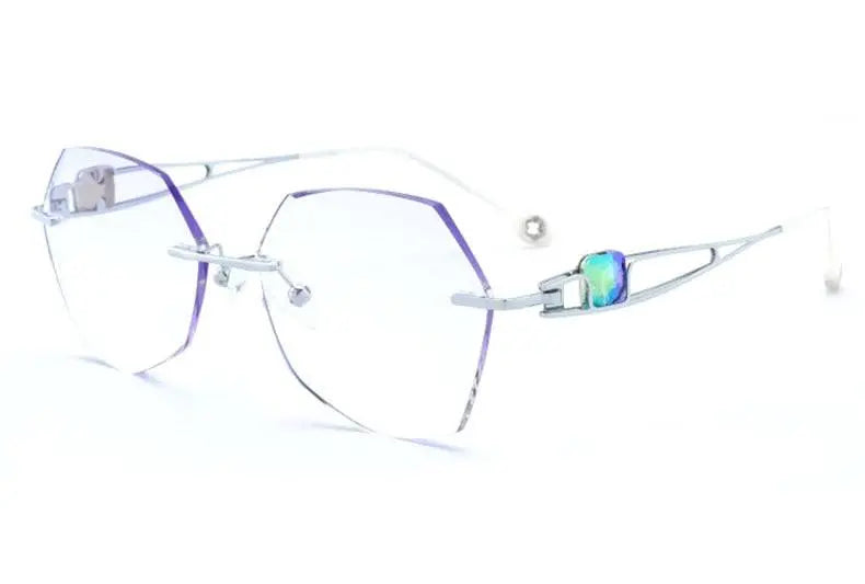 Unisex Square Rimless Titanium Prescription Glasses 88037 — view 13 | Rx Spectacle