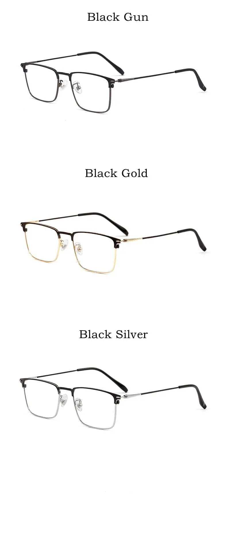 Men's Square Full Rim Titanium Prescription Glasses Y0606 — view 12 | Rx Spectacle