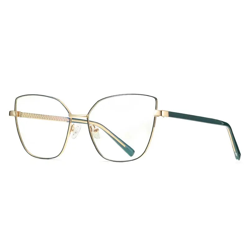 Women's Cat Eye Full Rim Alloy Prescription Glasses 3002 — view 3 | Rx Spectacle