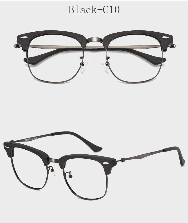 Men's Round Full Rim Alloy Prescription Glasses 8057 — view 13 | Rx Spectacle
