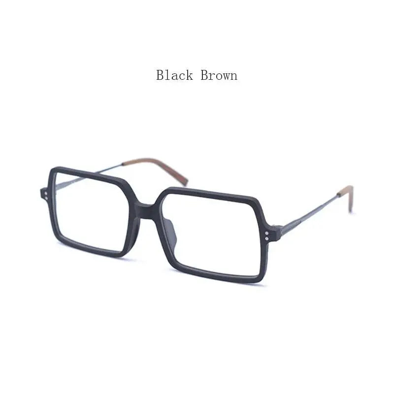 Unisex Square Full Rim Wood Oversized Prescription Glasses Ft8890 — view 5 | Rx Spectacle