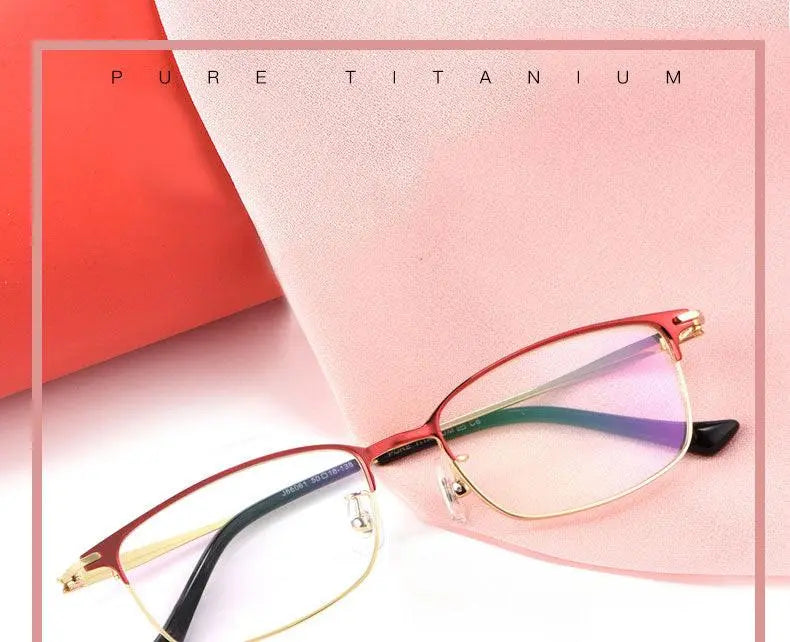Women's Full Rim Titanium Prescription Glasses 86061 — view 11 | Rx Spectacle
