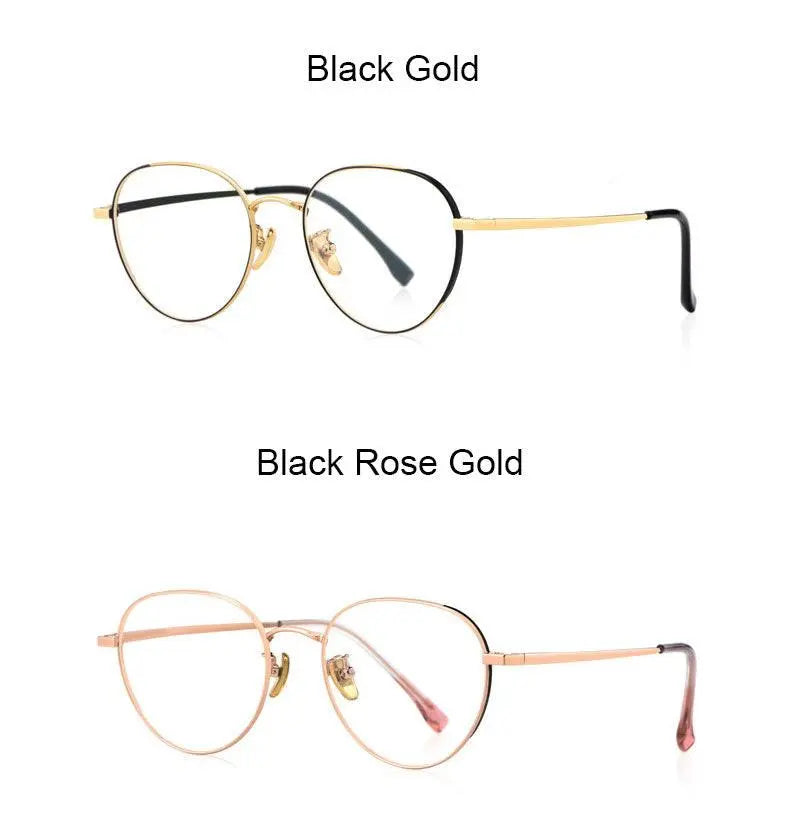 Women's Round Full Rim Titanium Prescription Glasses T3927 — view 13 | Rx Spectacle