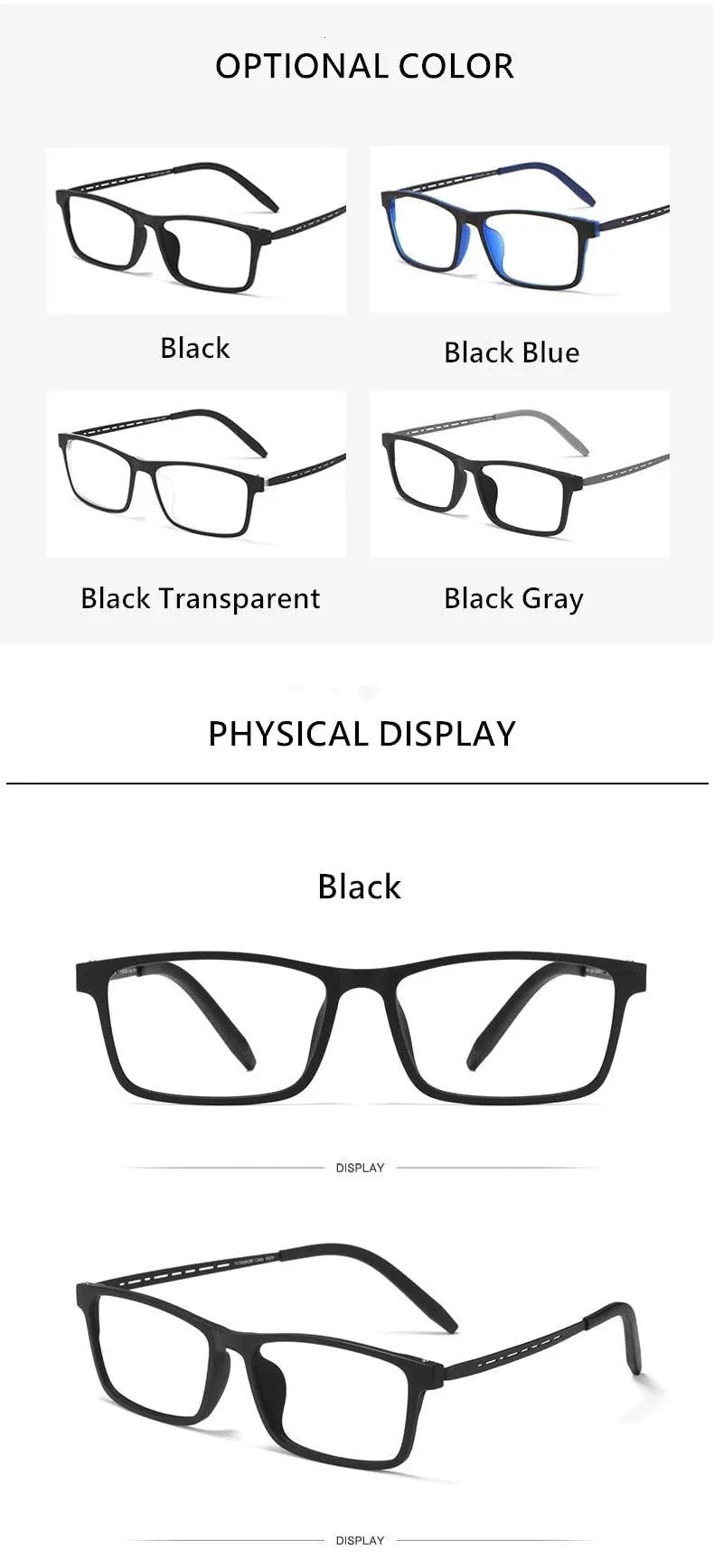 Unisex Square Full Rim Titanium Prescription Glasses 8822T — view 11 | Rx Spectacle
