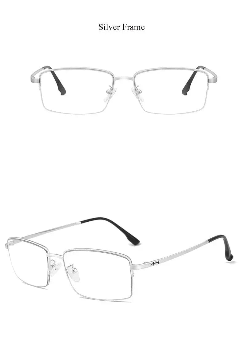 Unisex Rectangular Full Rim Alloy Prescription Glasses 2332 — view 15 | Rx Spectacle