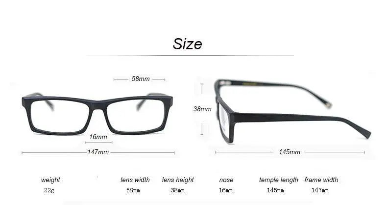 Men's Rectangular Full Rim Wood Prescription Glasses Ps8005 — view 8 | Rx Spectacle