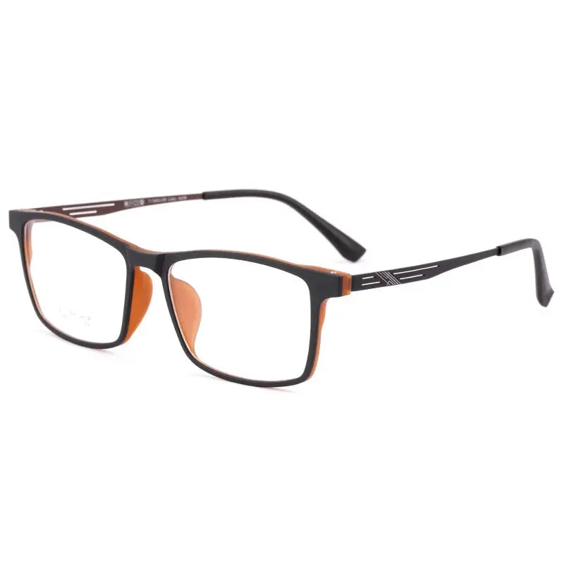 Unisex Square Full Rim Titanium Oversized Prescription Glasses 48883 — view 3 | Rx Spectacle