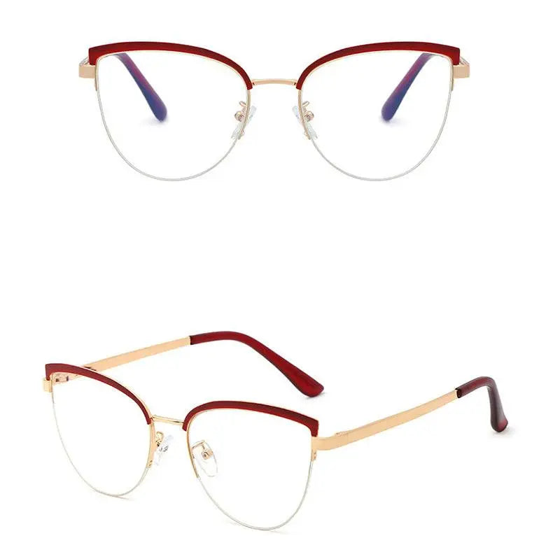 Women's Cat Eye Full Rim Alloy Prescription Glasses 95679 — view 15 | Rx Spectacle