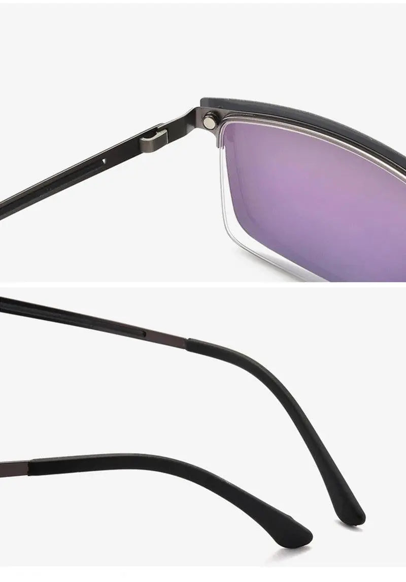 Unisex Semi-Rimless Alloy Clip-On Prescription Glasses S94007 — view 10 | Rx Spectacle