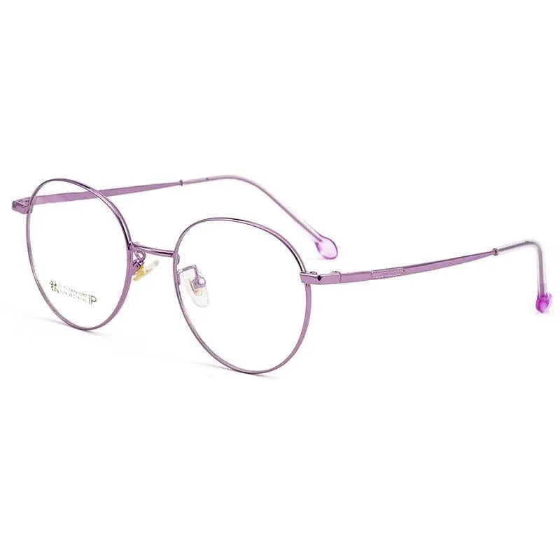 Women's Round Full Rim Titanium Prescription Glasses 2054 — view 11 | Rx Spectacle