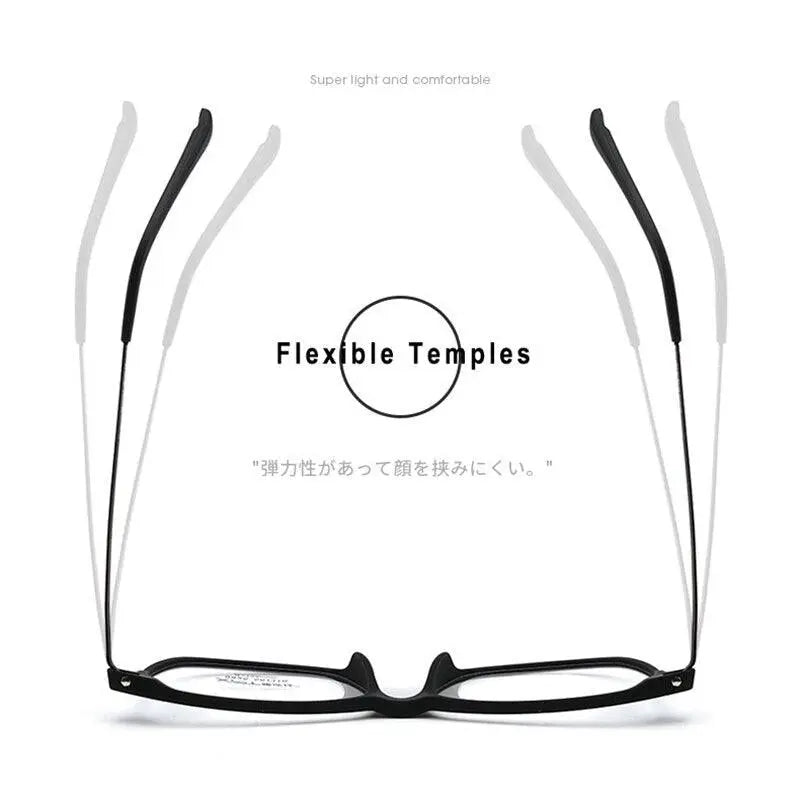 Unisex Square Full Rim Titanium Prescription Glasses 9825 — view 8 | Rx Spectacle