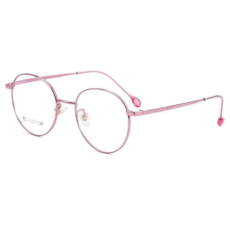 Women's Round Full Rim Titanium Prescription Glasses 2054 — view 10 | Rx Spectacle