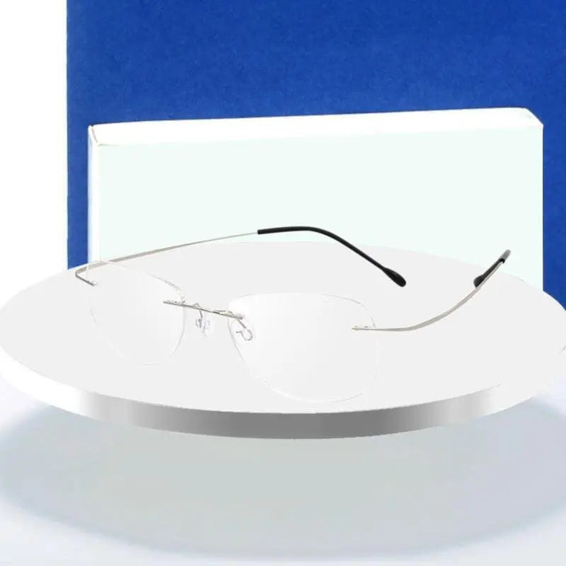 Unisex Rimless Titanium Prescription Glasses — view 2 | Rx Spectacle