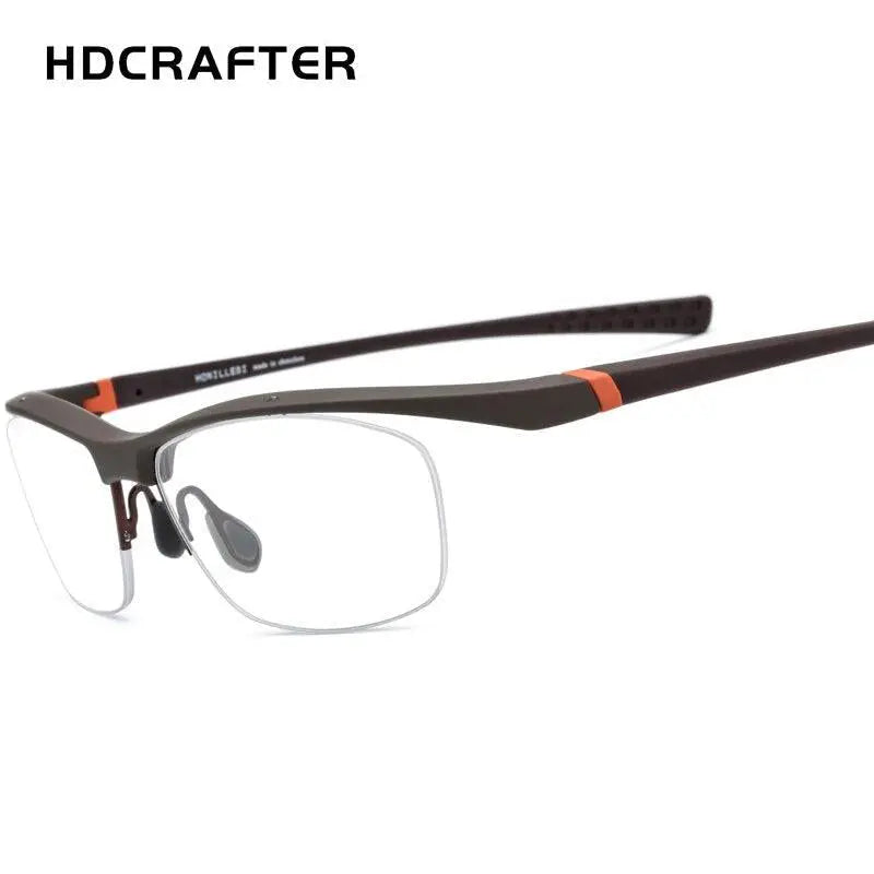 Men's Rectangular Semi-Rimless TR90 Sports Glasses 7027 — view 9 | Rx Spectacle