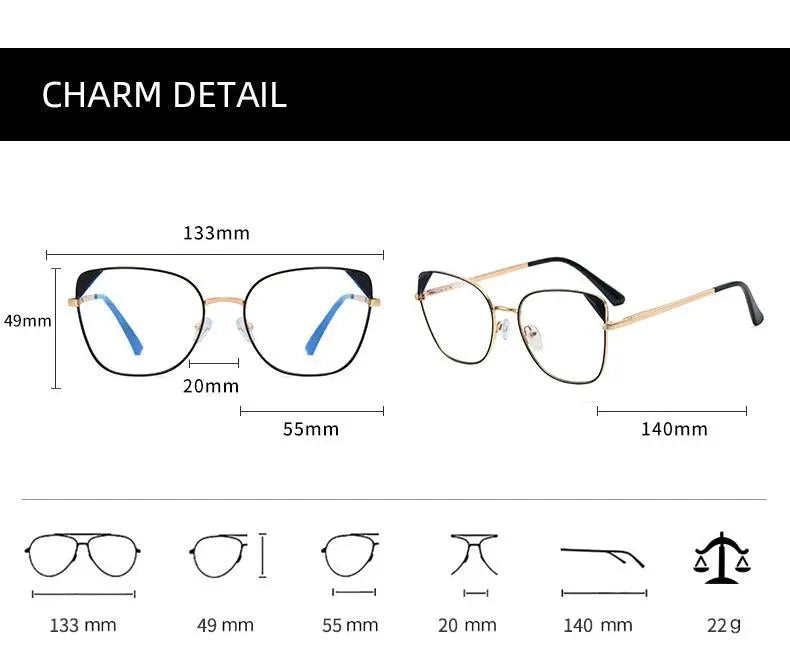 Women's Cat Eye Full Rim TR90 Prescription Glasses 95805 — view 13 | Rx Spectacle