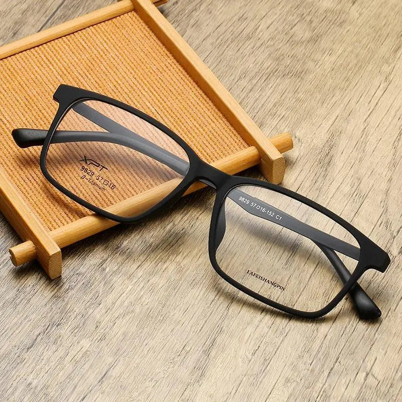 Unisex Square Full Rim Titanium Prescription Glasses 9829 — view 2 | Rx Spectacle