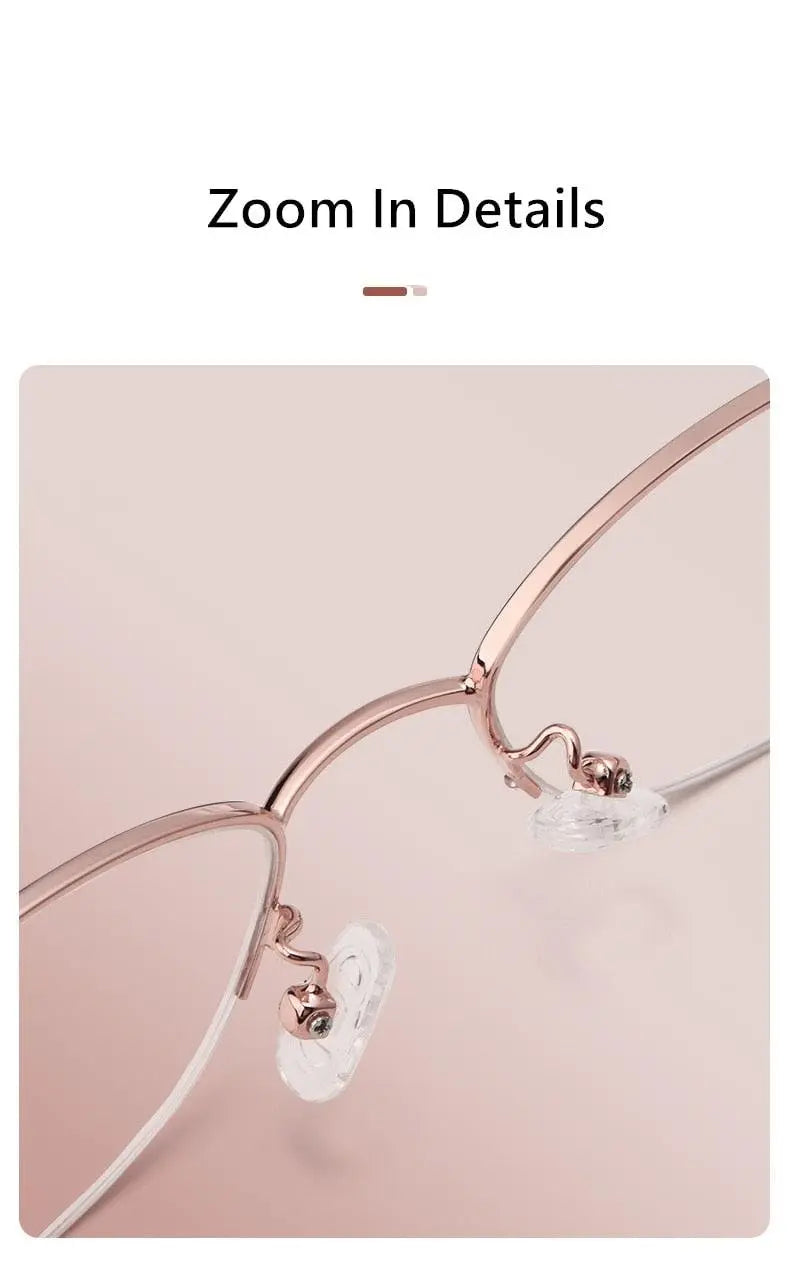 Women's Semi-Rimless Alloy Prescription Glasses 8020Z — view 11 | Rx Spectacle