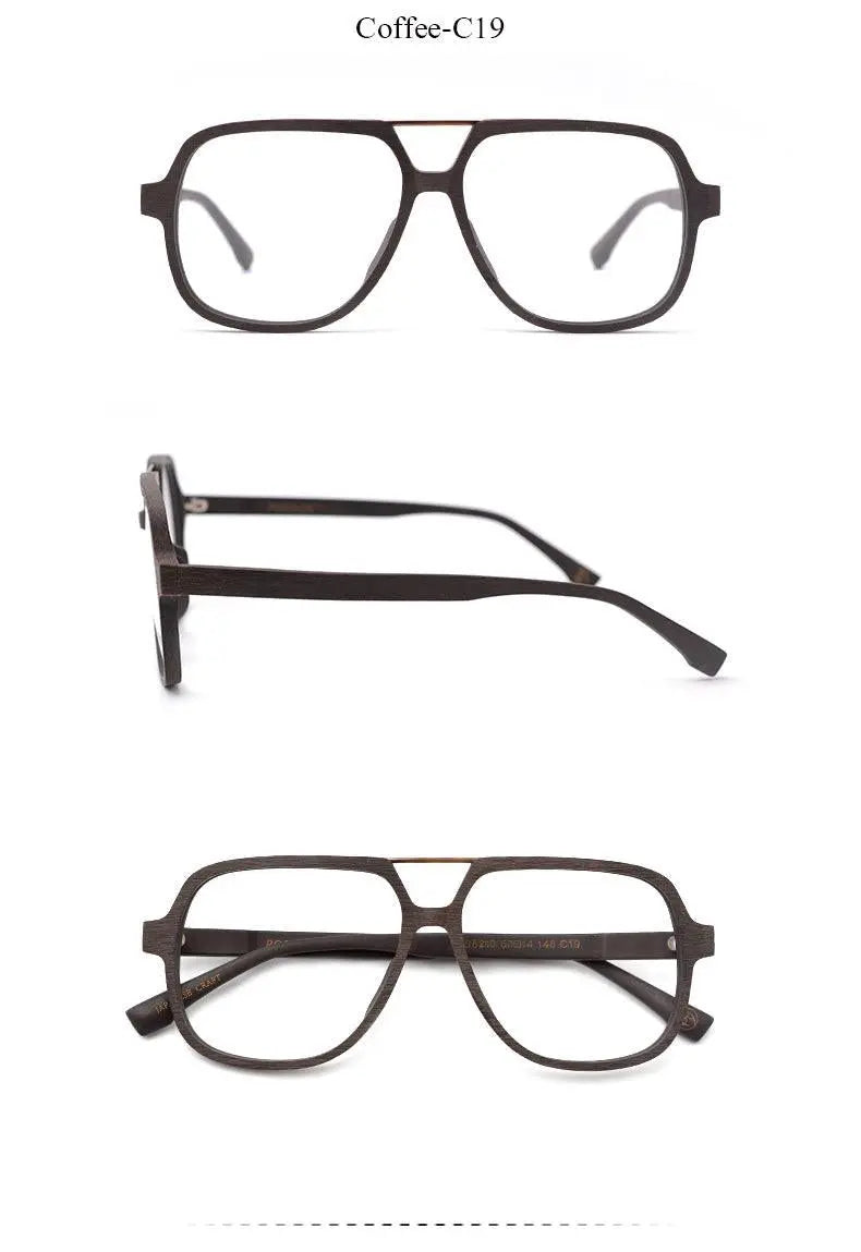 Unisex Square Full Rim Wood Oversized Prescription Glasses Ps8210 — view 16 | Rx Spectacle
