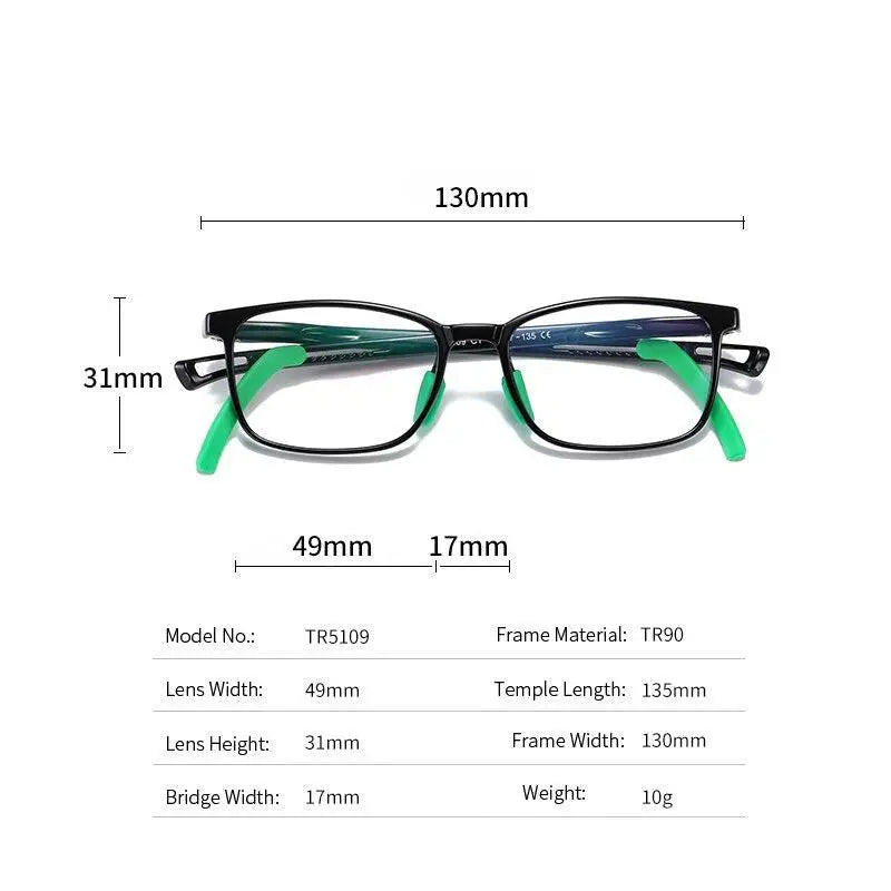 Unisex Square Full Rim TR90 Prescription Glasses 5109 — view 4 | Rx Spectacle