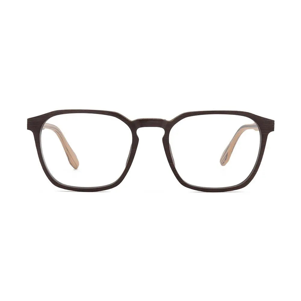 Men's Square Full Rim Wood Oversized Prescription Glasses 1692 — view 4 | Rx Spectacle