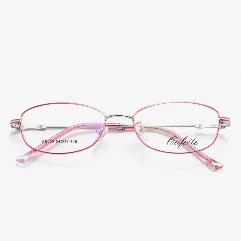Women's Rectangular Full Rim Alloy Prescription Glasses 050 — view 3 | Rx Spectacle