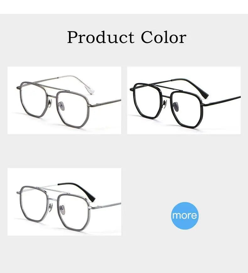 Unisex Full Rim Titanium Double Bridge Prescription Glasses L1361 — view 10 | Rx Spectacle