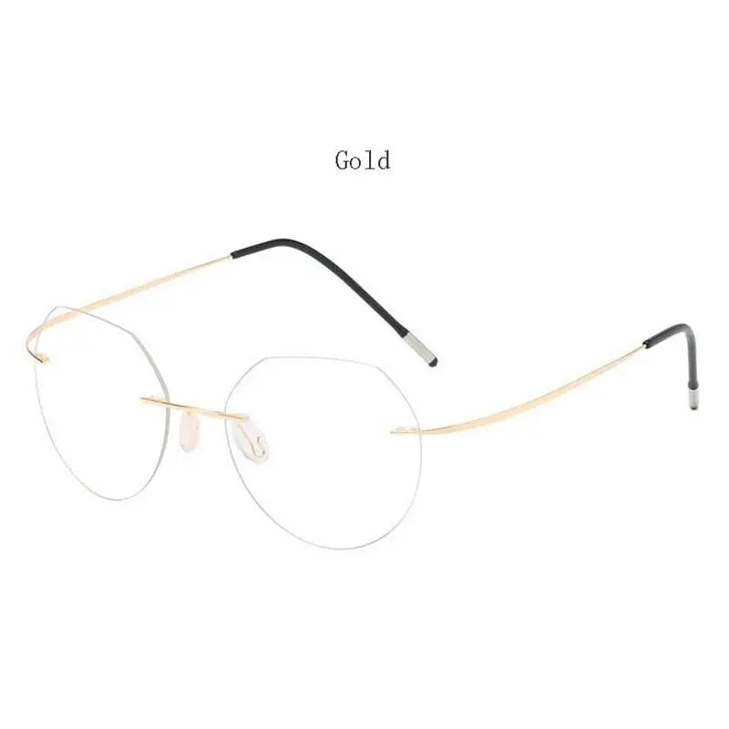 Unisex Polygon Rimless Titanium Prescription Glasses 6001-6002 — view 6 | Rx Spectacle
