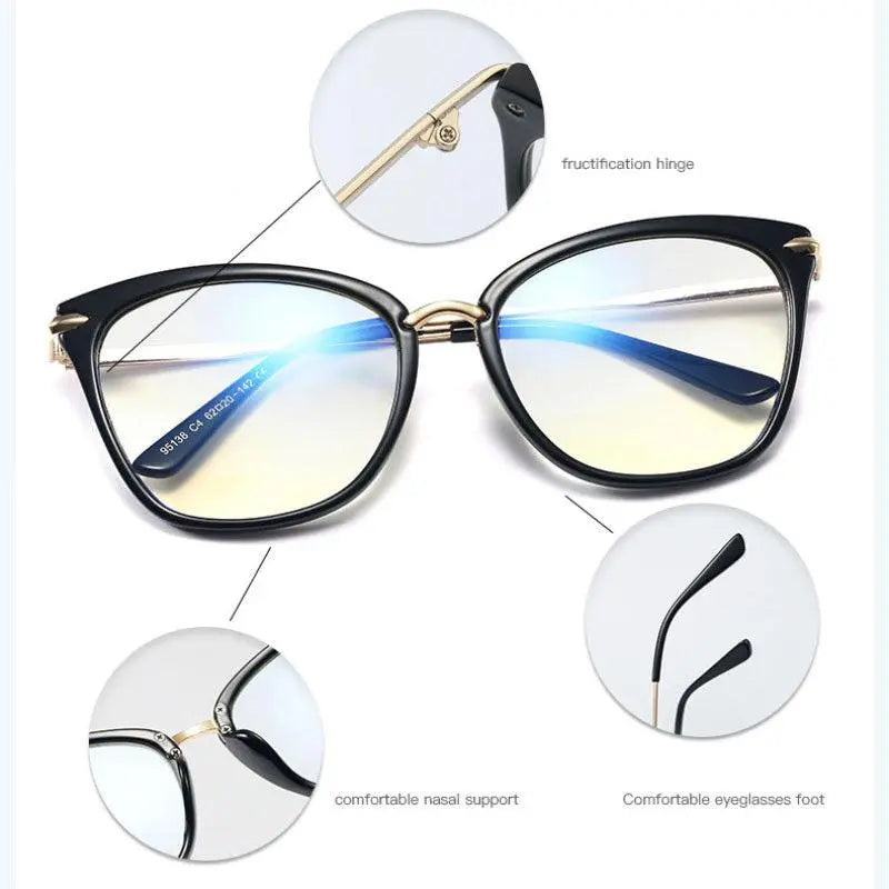 Women's Cat Eye Full Rim TR90 Prescription Glasses 95138 — view 9 | Rx Spectacle