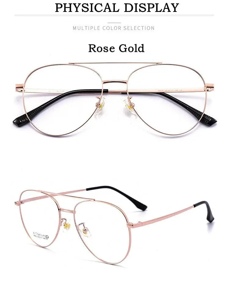Unisex Full Rim Titanium Double Bridge Prescription Glasses 8826 — view 13 | Rx Spectacle