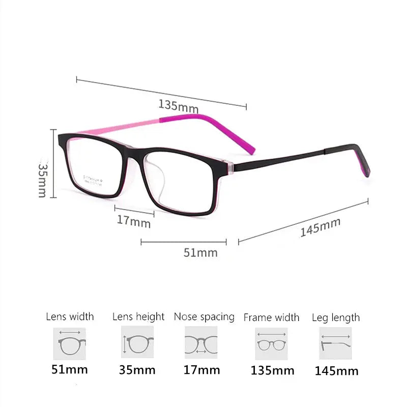 Women's Square Full Rim Titanium Prescription Glasses 48886 — view 2 | Rx Spectacle
