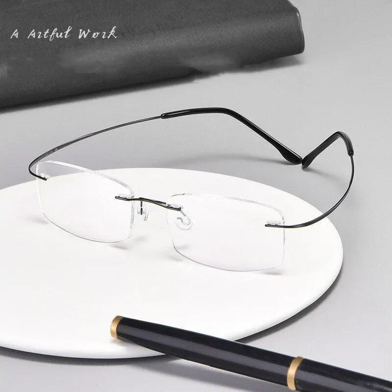 Unisex Rimless Titanium Prescription Glasses — view 2 | Rx Spectacle