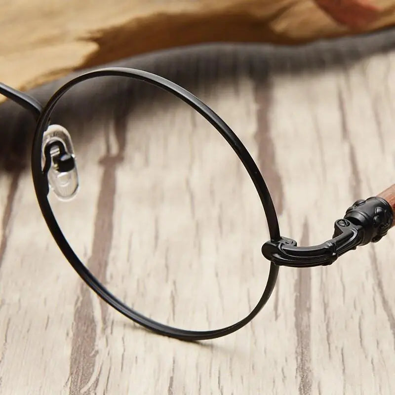 Unisex Round Full Rim Titanium Prescription Glasses 7573 — view 7 | Rx Spectacle