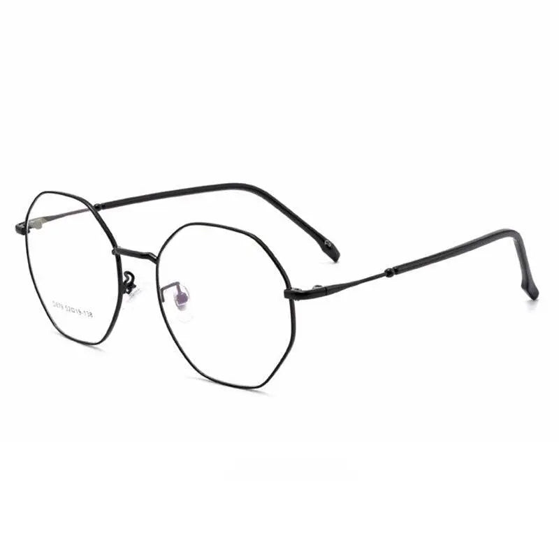 Unisex Polygon Full Rim Alloy Prescription Glasses D879 — view 5 | Rx Spectacle