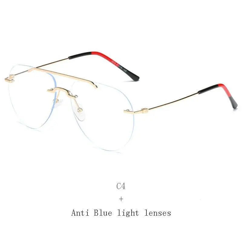 Unisex Round Rimless Alloy Double Bridge Prescription Glasses 81870 — view 11 | Rx Spectacle