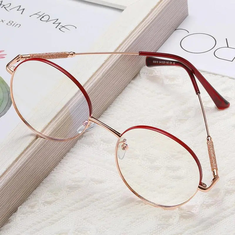 Women's Round Full Rim Alloy Prescription Glasses 95818 — view 5 | Rx Spectacle