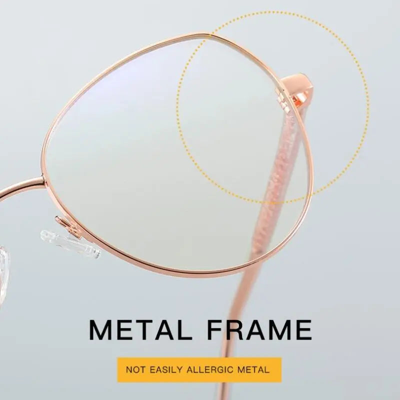 Women's Cat Eye Full Rim Alloy Prescription Glasses 3001 — view 10 | Rx Spectacle