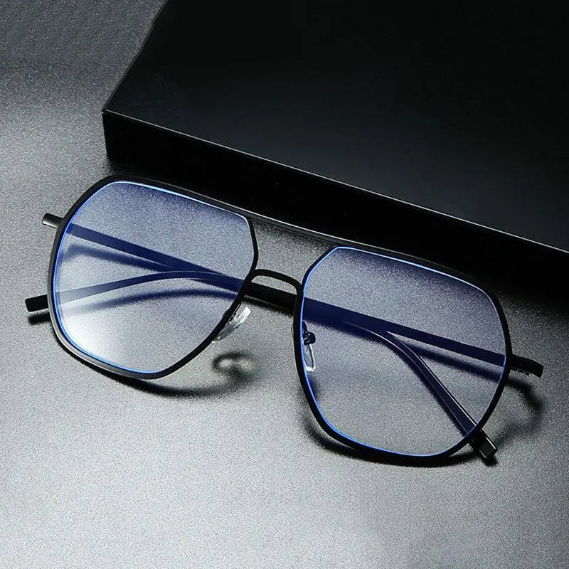 Unisex Polygon Full Rim Alloy Double Bridge Prescription Glasses 60803 — view 2 | Rx Spectacle