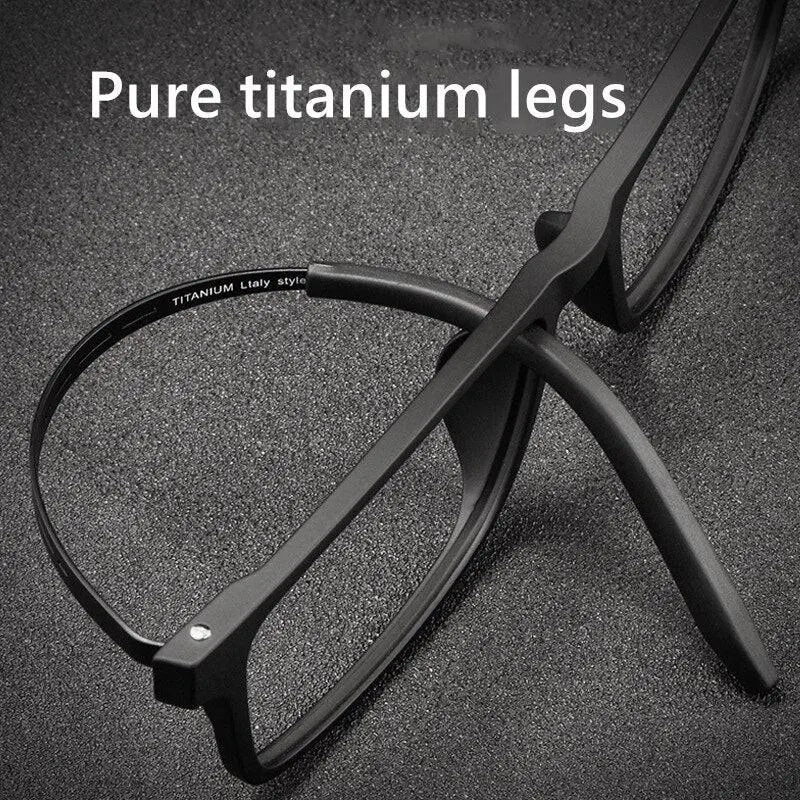 Men's Square Full Rim Titanium Prescription Glasses 8822t — view 8 | Rx Spectacle