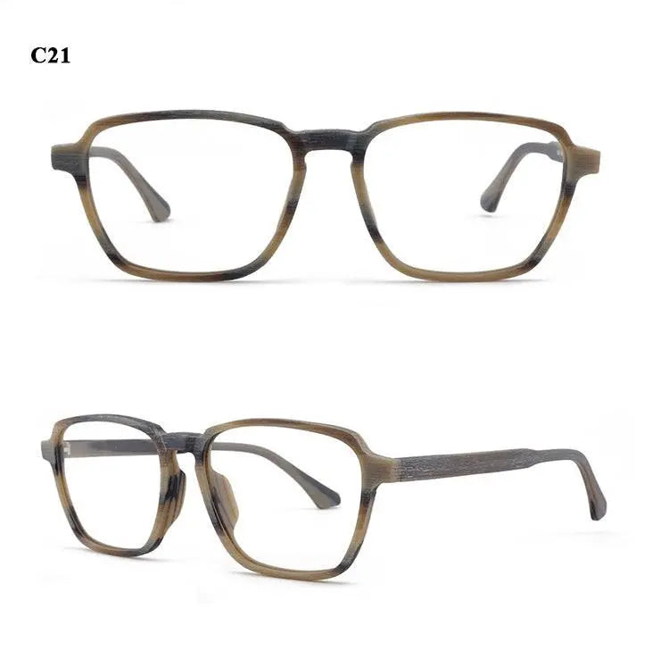 Men's Polygon Full Rim Wood Oversized Prescription Glasses 1694 — view 20 | Rx Spectacle
