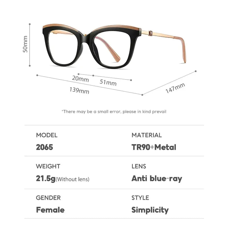 Women's Cat Eye Full Rim TR90 Prescription Glasses 72065 — view 2 | Rx Spectacle
