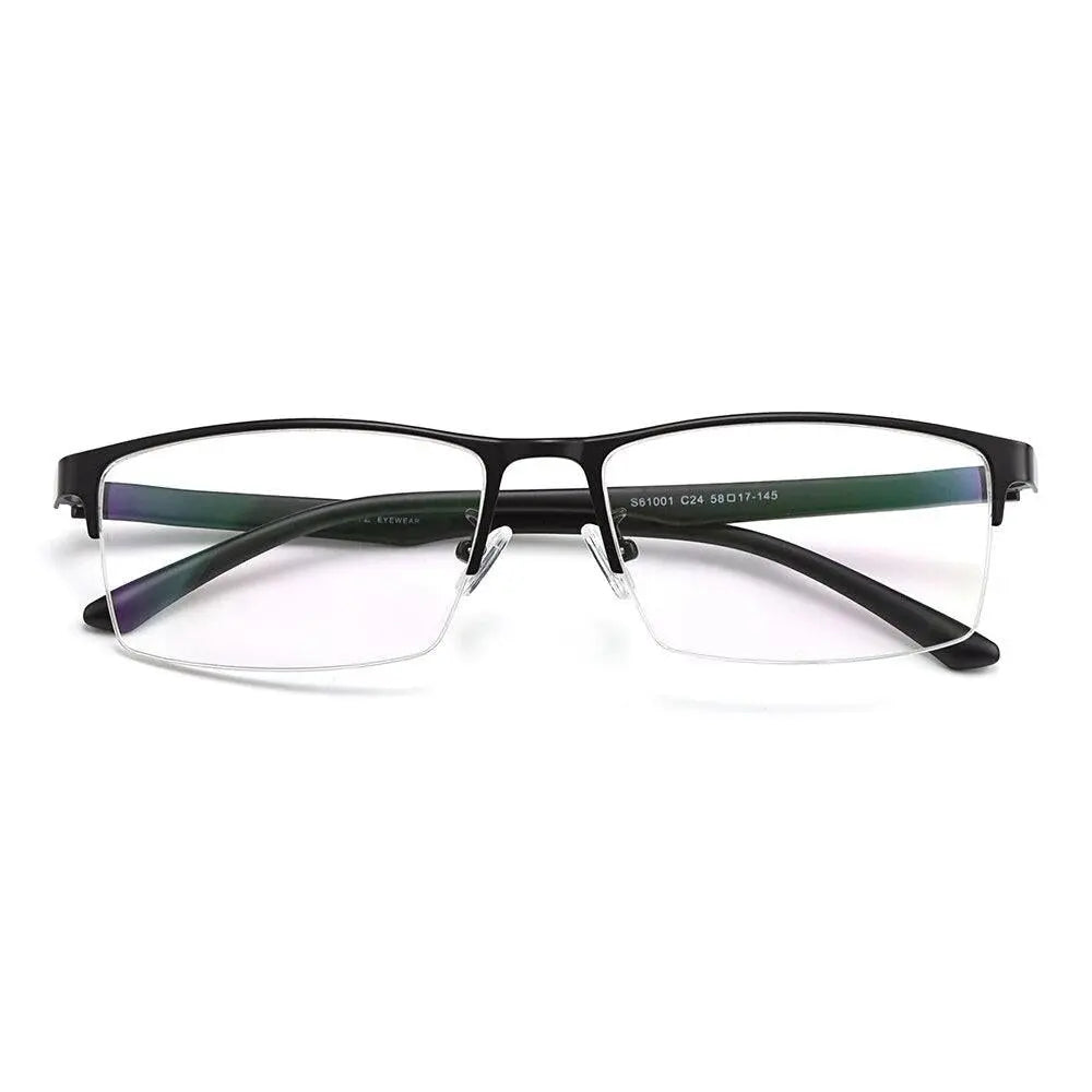 Men's Square Semi-Rimless TR90 Prescription Glasses S61001 — view 4 | Rx Spectacle