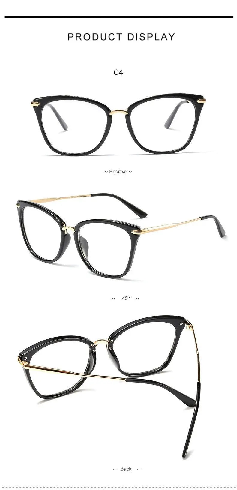 Women's Cat Eye Full Rim TR90 Prescription Glasses 95138 — view 14 | Rx Spectacle