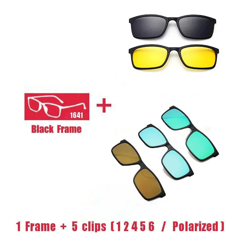 Unisex Square Full Rim Titanium Clip-On Prescription Glasses 1641 — view 23 | Rx Spectacle