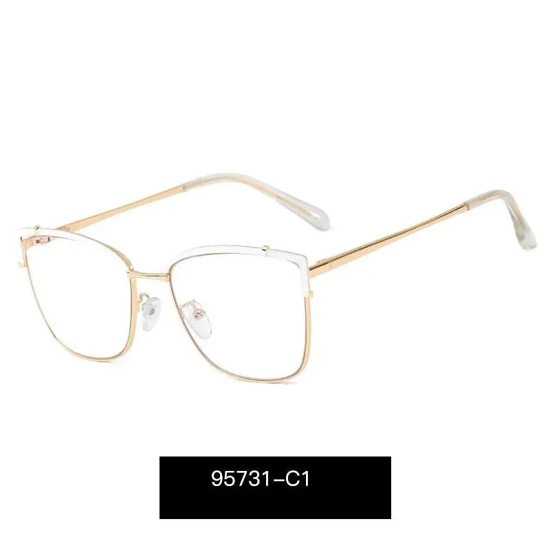 Women's Cat Eye Full Rim Alloy Prescription Glasses 95731 — view 2 | Rx Spectacle
