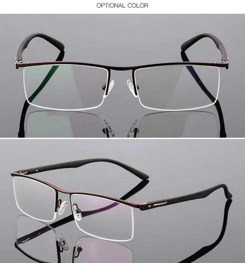 Unisex Square Semi-Rimless TR90 Prescription Glasses P8831 — view 19 | Rx Spectacle