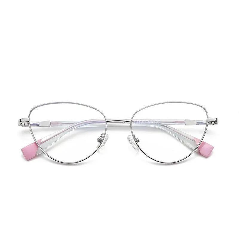 Women's Cat Eye Full Rim Alloy Prescription Glasses 3020 — view 11 | Rx Spectacle