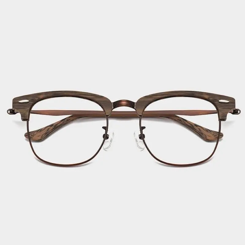 Men's Round Full Rim Alloy Prescription Glasses 8057 — view 7 | Rx Spectacle