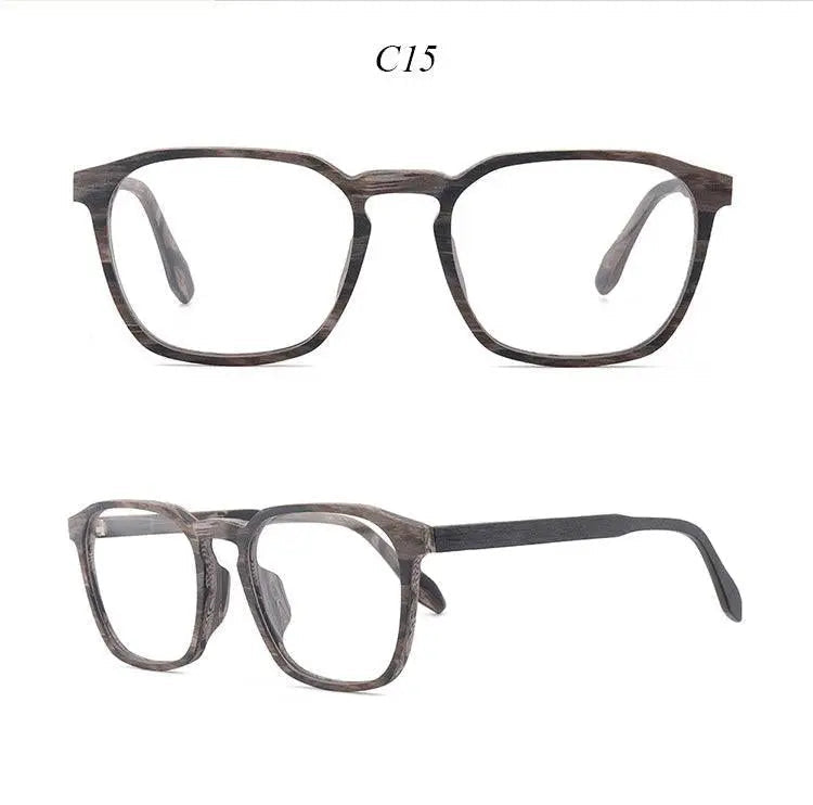 Men's Square Full Rim Wood Oversized Prescription Glasses 1692 — view 15 | Rx Spectacle