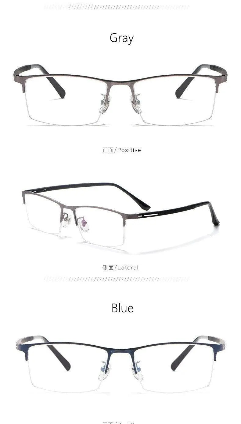 Unisex Semi-Rimless Titanium Prescription Glasses P9916 — view 13 | Rx Spectacle