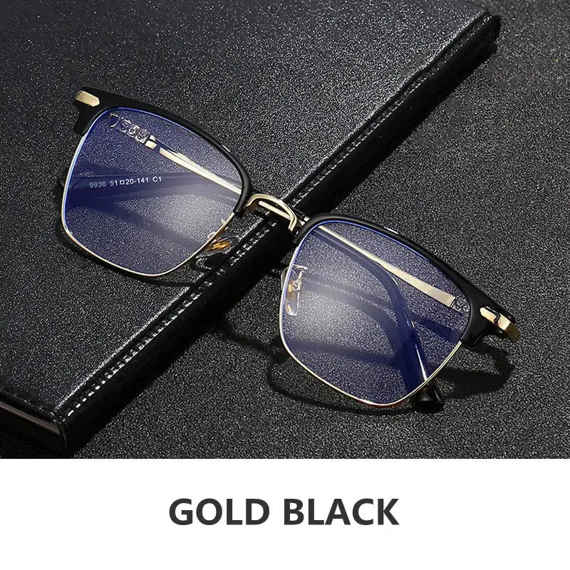 Unisex Square Full Rim Titanium Prescription Glasses 7509 — view 7 | Rx Spectacle